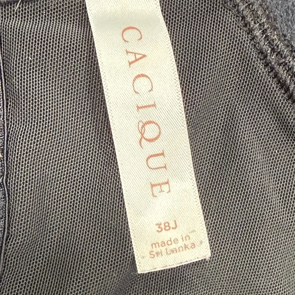 38J Lightly Lined Full Coverage Cacique Black Women's Bra - Picture 3 of 3